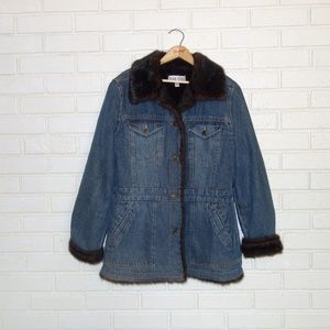 Marvin Richards Vintage Denim Faux Fur Jacket